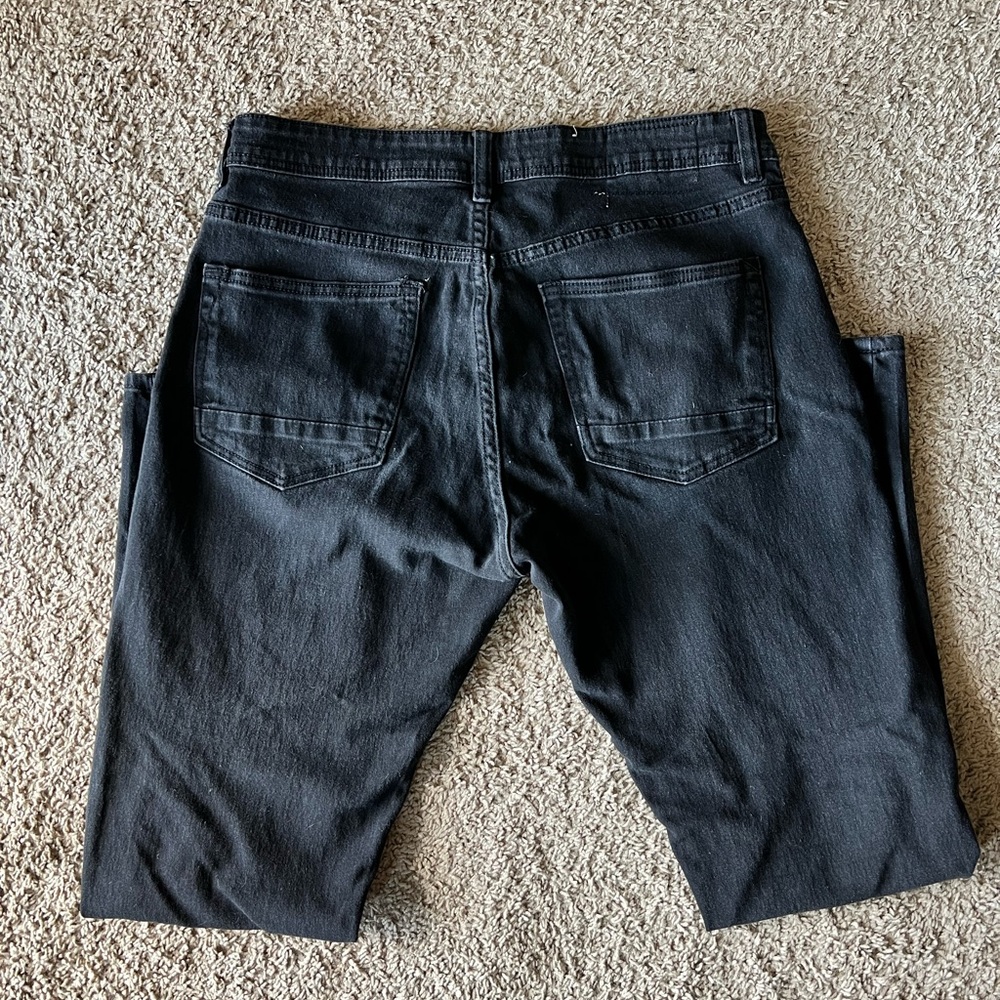 Mens 32x32 slim stretch black jeans